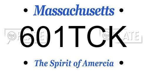 601TCK Massachusetts License Plate