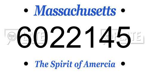 6022145 Massachusetts License Plate