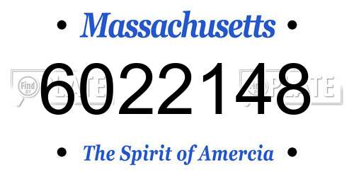 6022148 Massachusetts License Plate