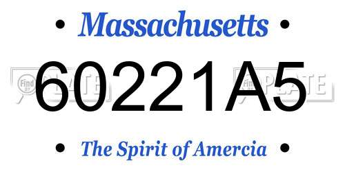 60221A5 Massachusetts License Plate