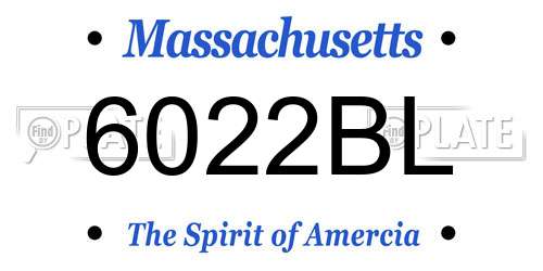 6022BL Massachusetts License Plate