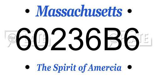60236B6 Massachusetts License Plate