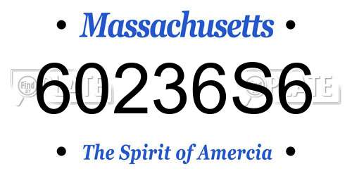 60236S6 Massachusetts License Plate