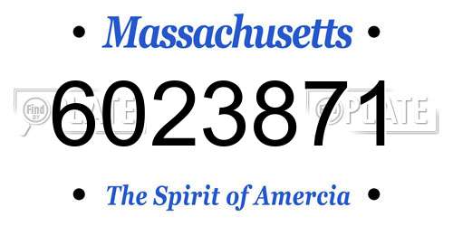 6023871 Massachusetts License Plate