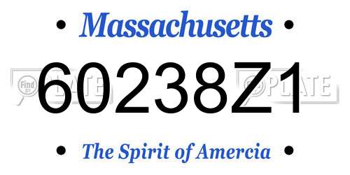 60238Z1 Massachusetts License Plate