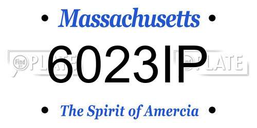 6023IP Massachusetts License Plate