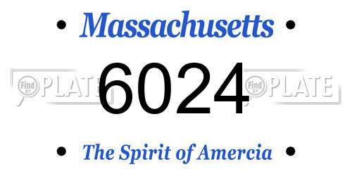 6024 Massachusetts License Plate