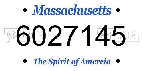 6027145 Massachusetts License Plate