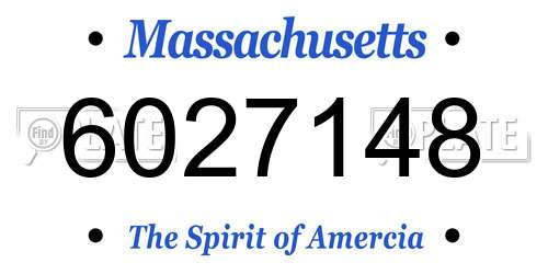 6027148 Massachusetts License Plate