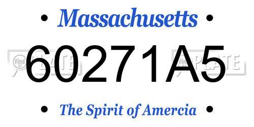 60271A5 Massachusetts License Plate