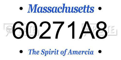 60271A8 Massachusetts License Plate