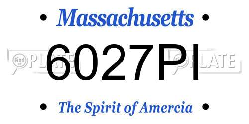 6027PI Massachusetts License Plate