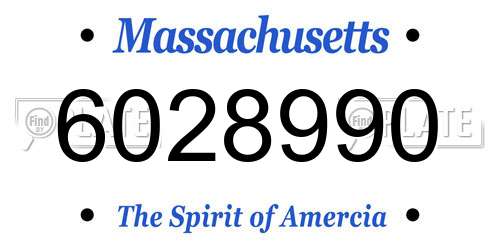 6028990 Massachusetts License Plate
