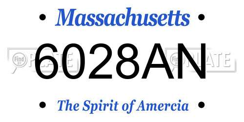 6028AN Massachusetts License Plate