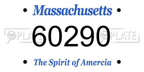 60290 Massachusetts License Plate