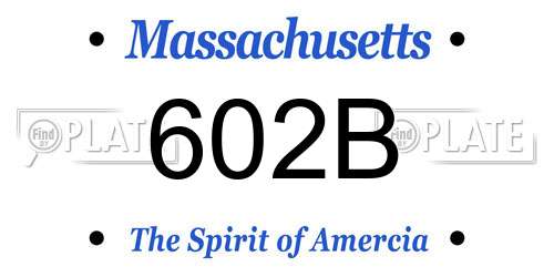 602B Massachusetts License Plate