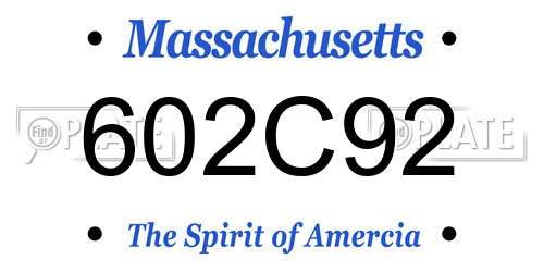 602C92 Massachusetts License Plate
