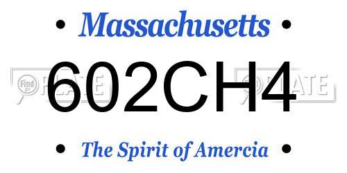 602CH4 Massachusetts License Plate