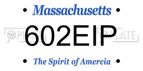 602EIP Massachusetts License Plate