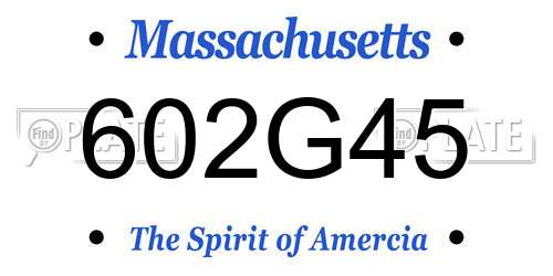 602G45 Massachusetts License Plate