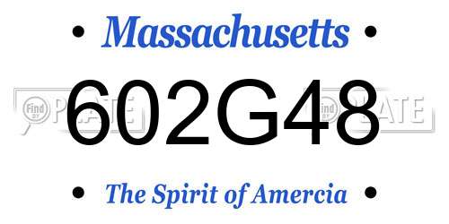 602G48 Massachusetts License Plate