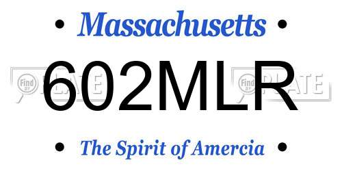 602MLR Massachusetts License Plate