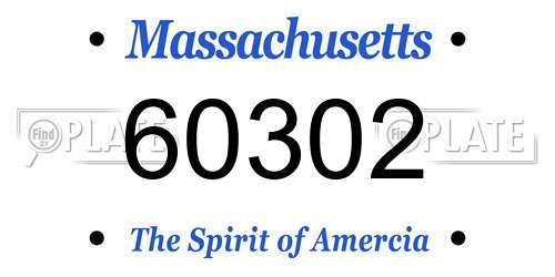 60302 Massachusetts License Plate
