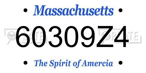 60309Z4 Massachusetts License Plate