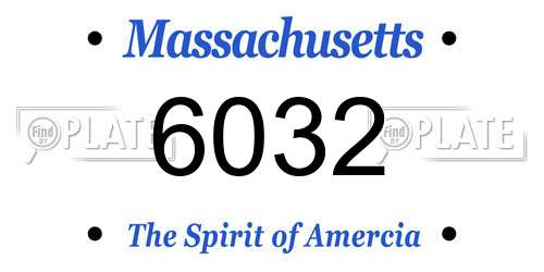 6032 Massachusetts License Plate