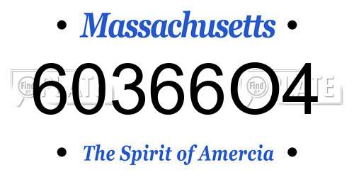 60366O4 Massachusetts License Plate