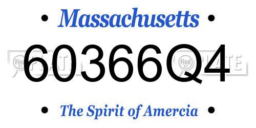 60366Q4 Massachusetts License Plate