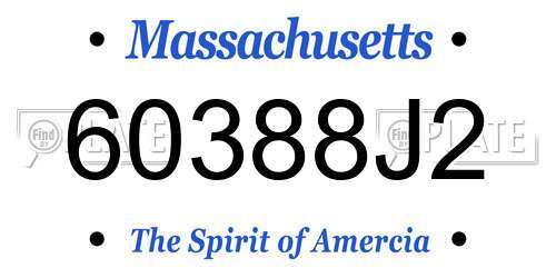 60388J2 Massachusetts License Plate