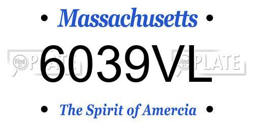 6039VL Massachusetts License Plate