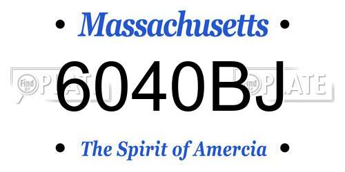 6040BJ Massachusetts License Plate