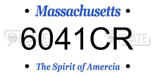 6041CR Massachusetts License Plate