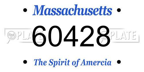 60428 Massachusetts License Plate