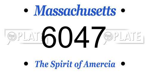 6047 Massachusetts License Plate