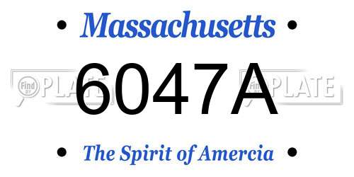 6047A Massachusetts License Plate