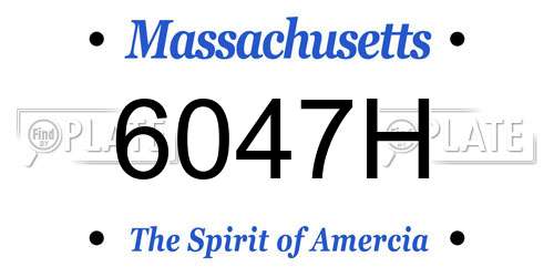 6047H Massachusetts License Plate