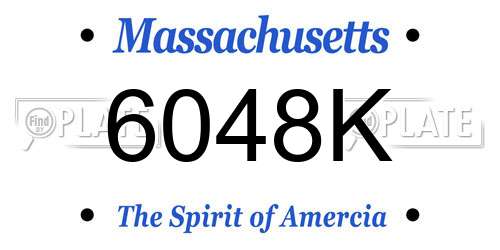 6048K Massachusetts License Plate