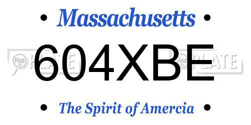 604XBE Massachusetts License Plate