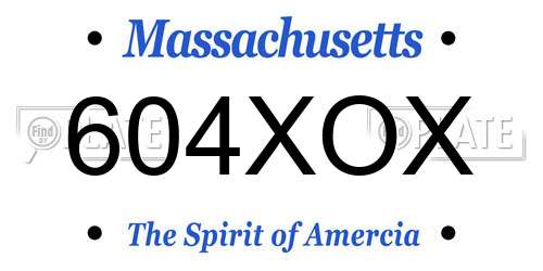 604XOX Massachusetts License Plate