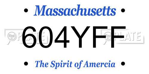 604YFF Massachusetts License Plate