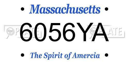 6056YA Massachusetts License Plate
