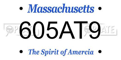 605AT9 Massachusetts License Plate