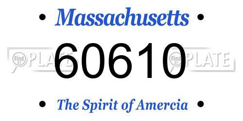 60610 Massachusetts License Plate