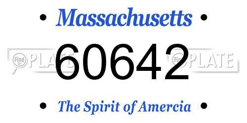 60642 Massachusetts License Plate