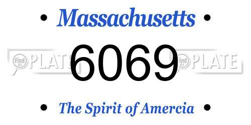 6069 Massachusetts License Plate