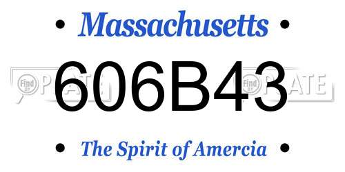 606B43 Massachusetts License Plate