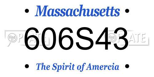 606S43 Massachusetts License Plate